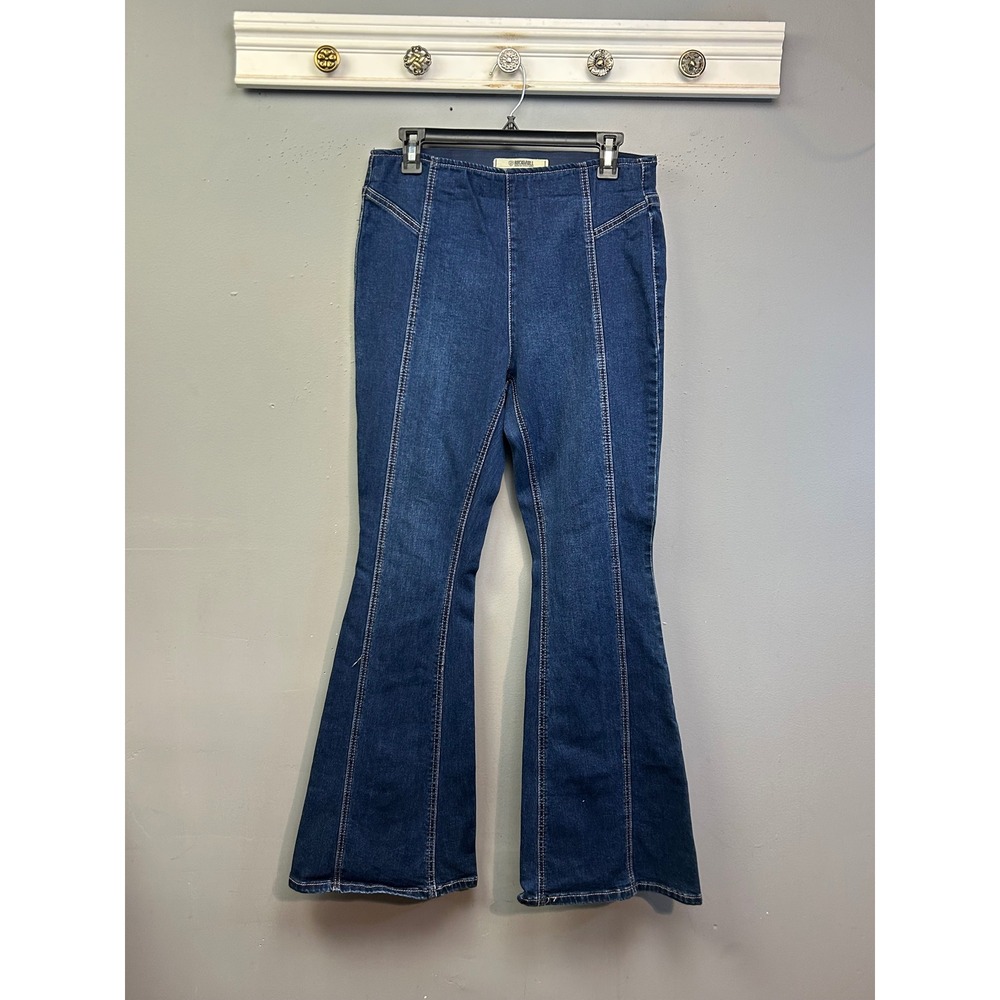 Rock & Roll Denim Jeans Womens 31 Blue Bargain Bell Pull On Flare Festival